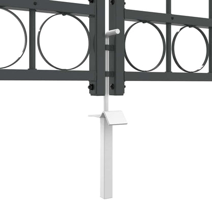 Garden Fence Gate with Arched Top Grey 4 x 1.25 m Steel