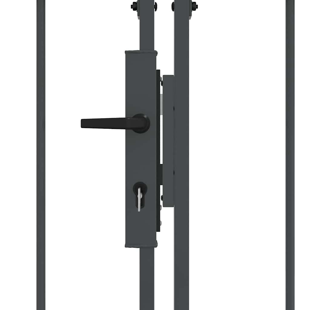 Garden Fence Gate with Arched Top Grey 400 x 100 cm Steel