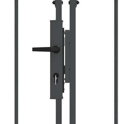 Garden Fence Gate with Arched Top Grey 400 x 100 cm Steel