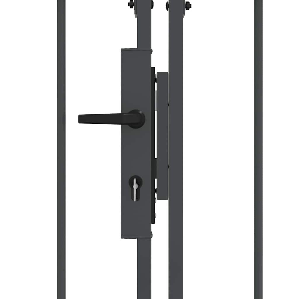 Garden Fence Gate with Arched Top Grey 500 x 75 cm Steel