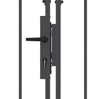 Garden Fence Gate with Arched Top Grey 500 x 75 cm Steel