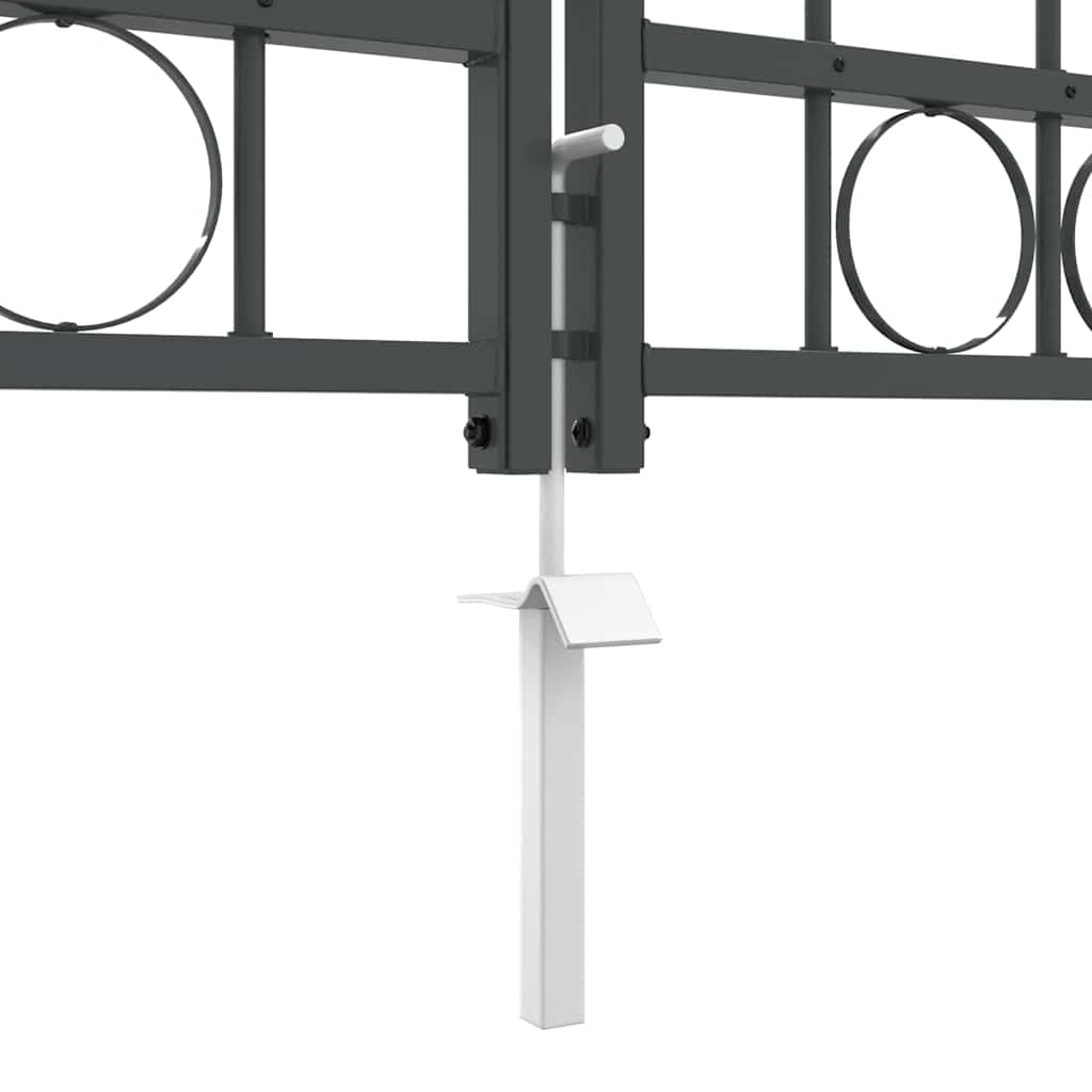 Garden Fence Gate with Arched Top Grey 500 x 75 cm Steel