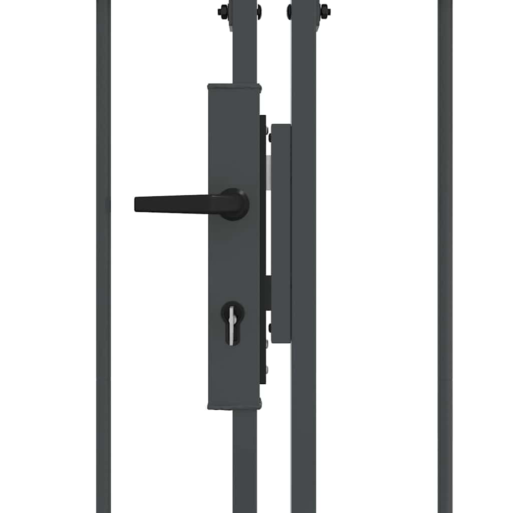 Garden Fence Gate with Arched Top Grey 500 x 100 cm Steel