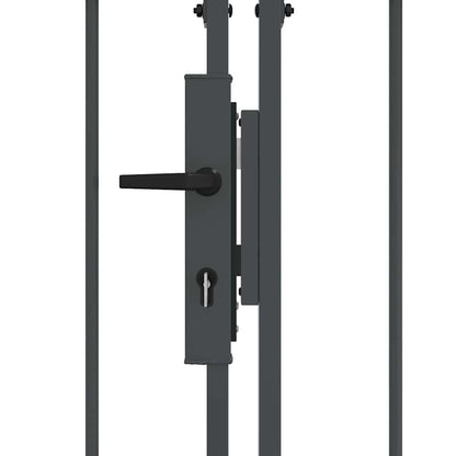 Garden Fence Gate with Arched Top Grey 500 x 100 cm Steel