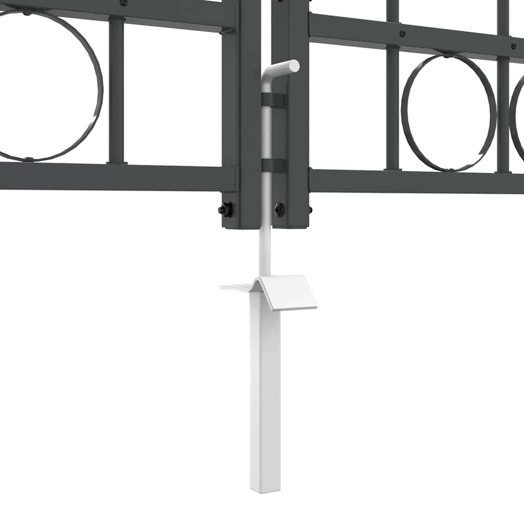 Garden Fence Gate with Arched Top Grey 500 x 100 cm Steel