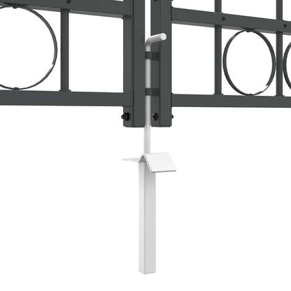 Garden Fence Gate with Arched Top Grey 500 x 100 cm Steel