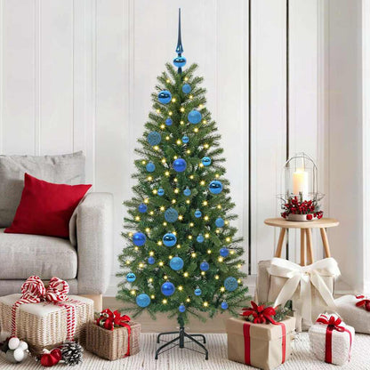 Christmas Bauble Set with 150 LEDs 61 pcs Blue Plastic