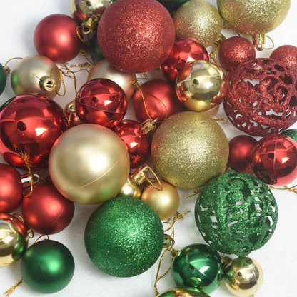 Christmas Bauble Set with 300 LEDs 120 pcs Multicolour Plastic