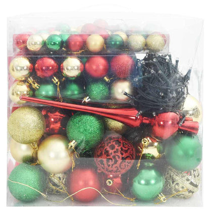 Christmas Bauble Set with 300 LEDs 120 pcs Multicolour Plastic