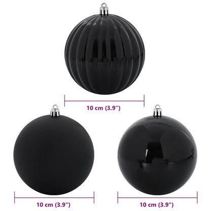 Christmas Bauble Set 15 pcs Black