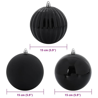 Christmas Bauble Set 9 pcs Black