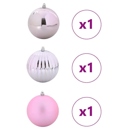 Christmas Bauble Set 3 pcs Pink