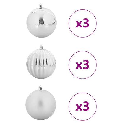 Christmas Bauble Set 9 pcs Silver