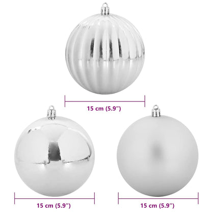 Christmas Bauble Set 9 pcs Silver