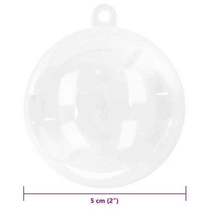 Christmas Bauble Set 50 pcs Transparent Ø 5 cm Plastic