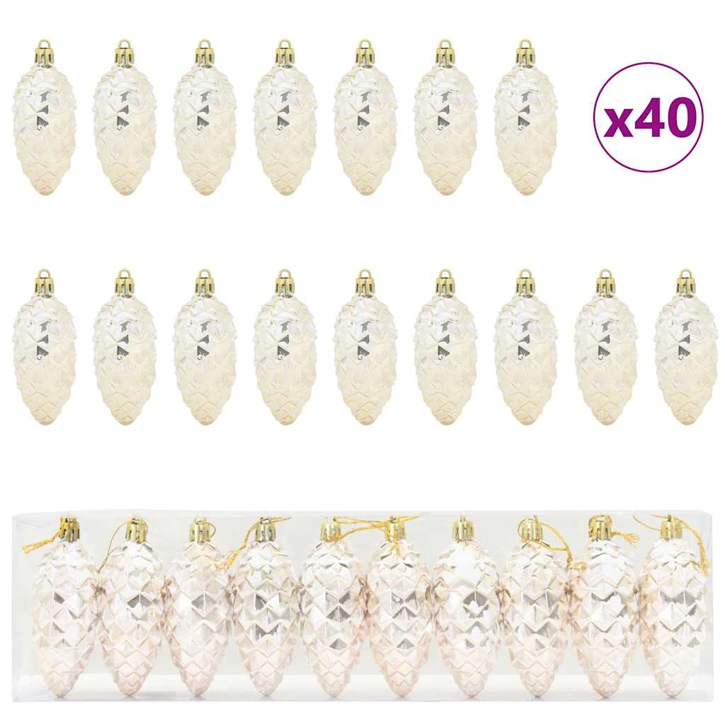 Christmas Tree Decoration 40 pcs Champagne