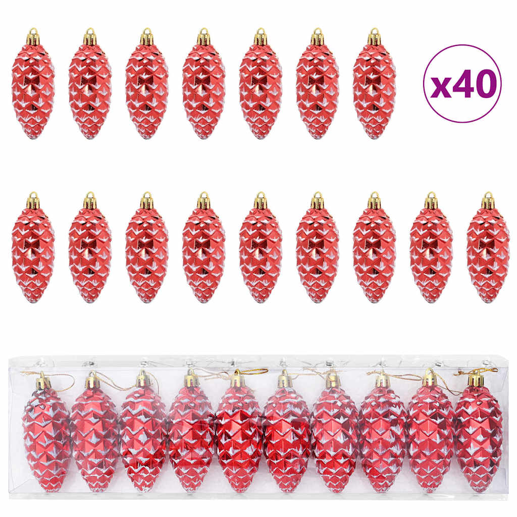 Christmas Tree Decoration 40 pcs Red