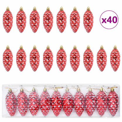 Christmas Tree Decoration 40 pcs Red