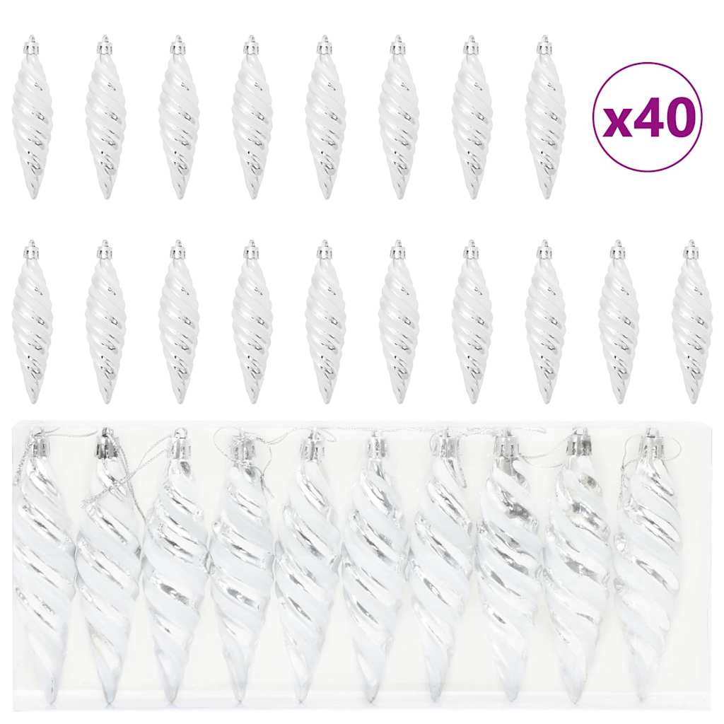 Christmas Tree Decoration 40 pcs Silver