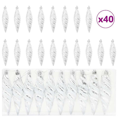 Christmas Tree Decoration 40 pcs Silver
