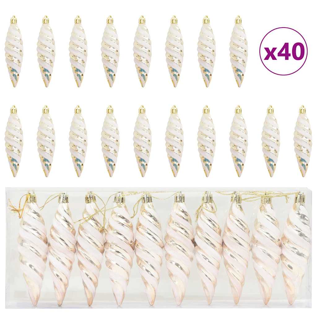 Christmas Tree Decoration 40 pcs Champagne