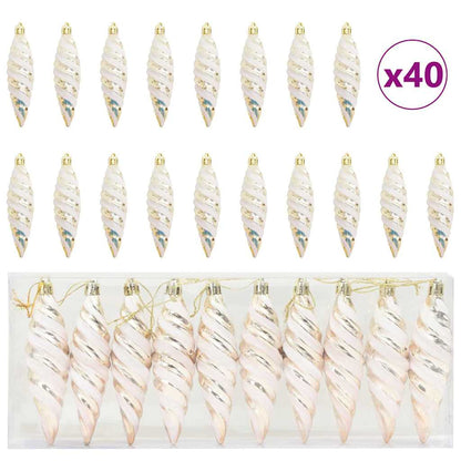 Christmas Tree Decoration 40 pcs Champagne