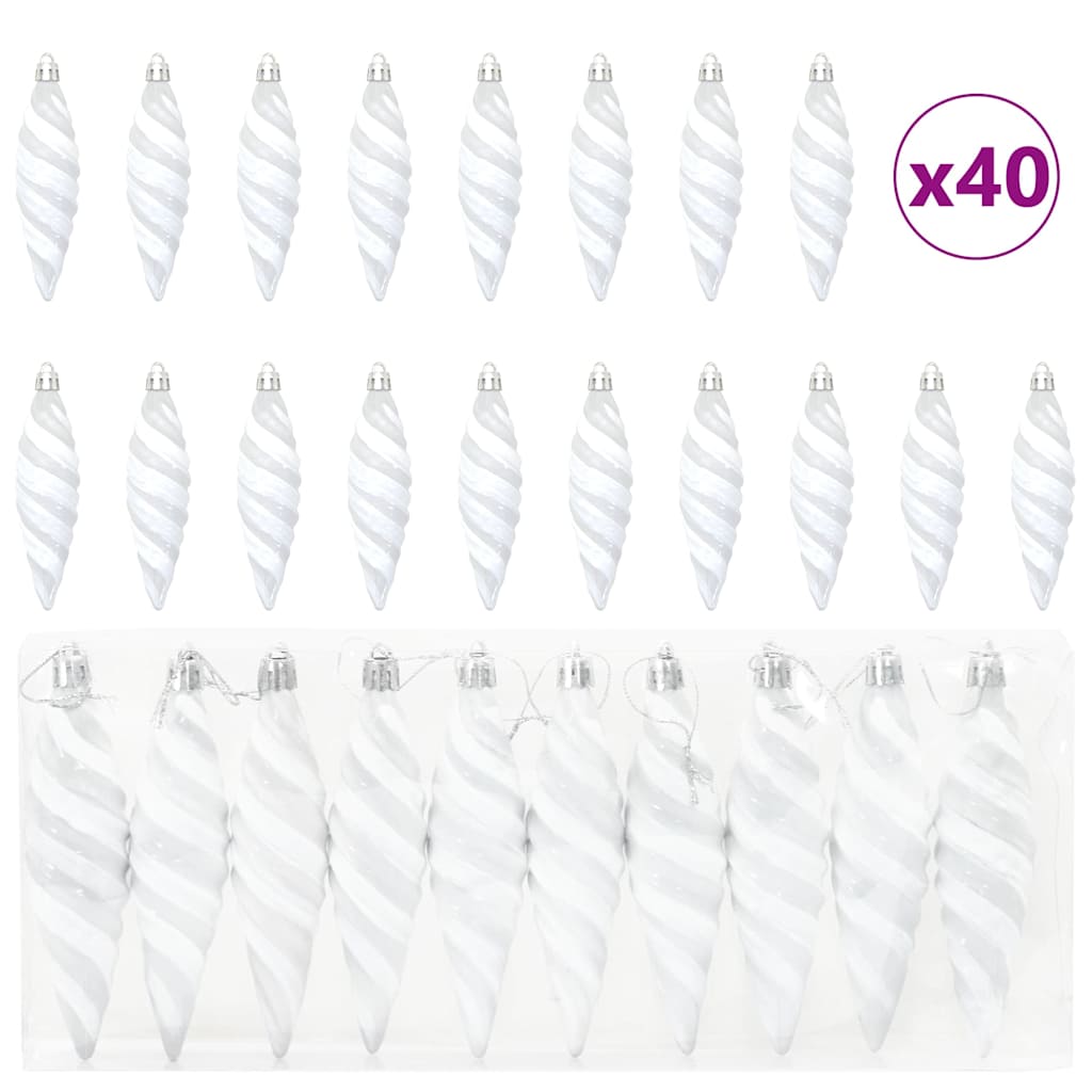 Christmas Tree Decoration 40 pcs White