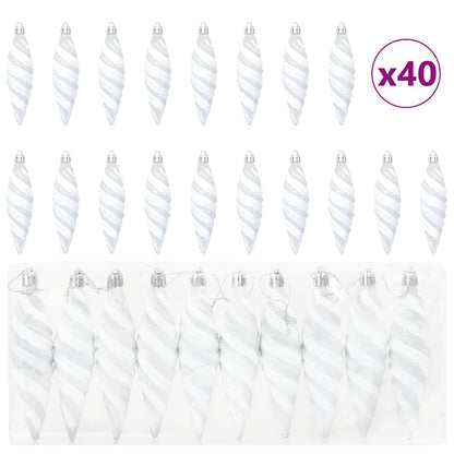 Christmas Tree Decoration 40 pcs White