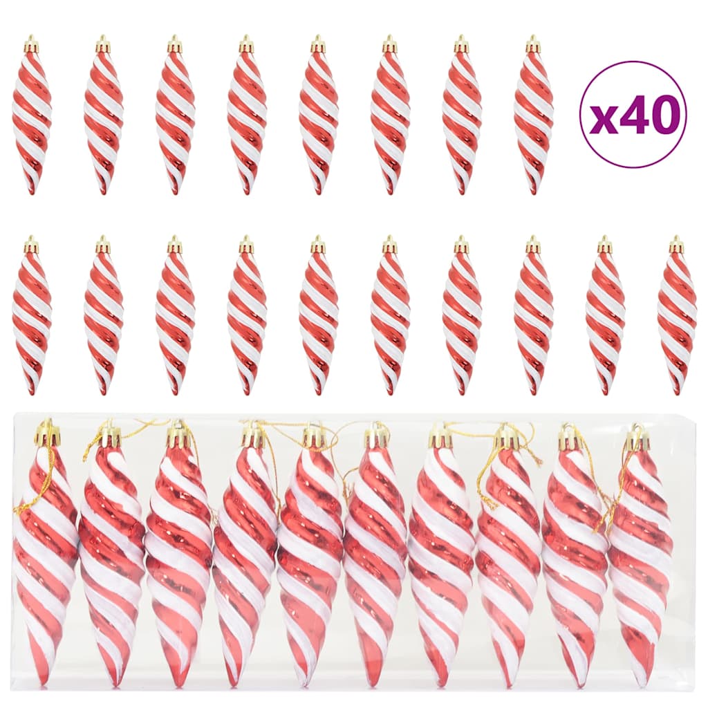 Christmas Tree Decoration 40 pcs Red