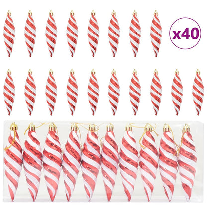 Christmas Tree Decoration 40 pcs Red