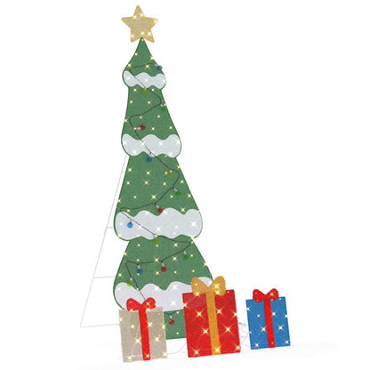 Lighted Christmas Tree with 3 Gift Boxes 2D Warm White 150 cm