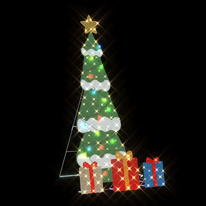 Lighted Christmas Tree with 3 Gift Boxes 2D Warm White 150 cm