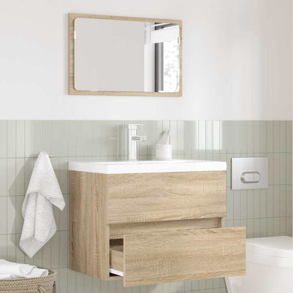 Bathroom Furniture Set with Drawer Sonoma Oak Engineered Wood