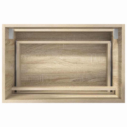 Bathroom Furniture Set with Drawer Sonoma Oak Engineered Wood