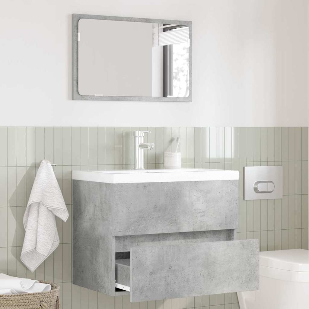Bathroom Furniture Set Concrete Grey Engineered Wood