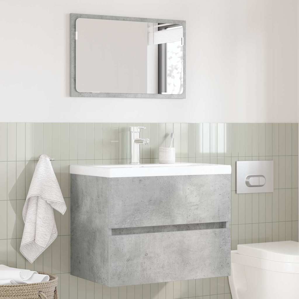 Bathroom Furniture Set Concrete Grey Engineered Wood