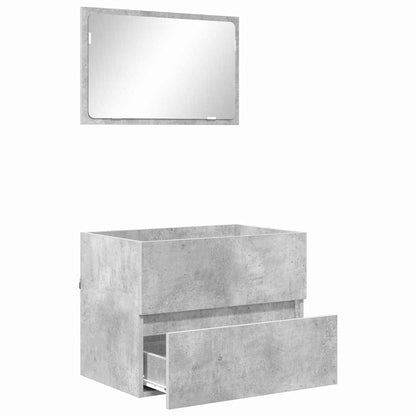 Bathroom Furniture Set Concrete Grey Engineered Wood
