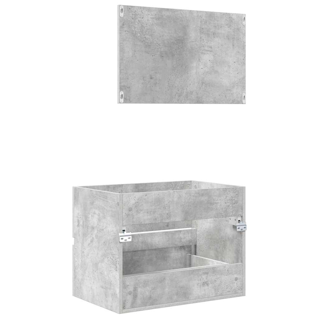 Bathroom Furniture Set Concrete Grey Engineered Wood