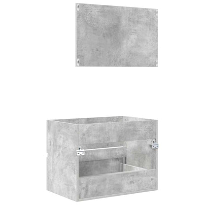 Bathroom Furniture Set Concrete Grey Engineered Wood