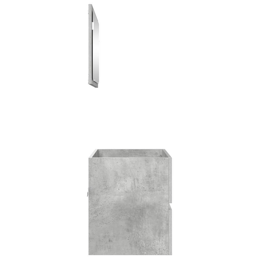 Bathroom Furniture Set Concrete Grey Engineered Wood