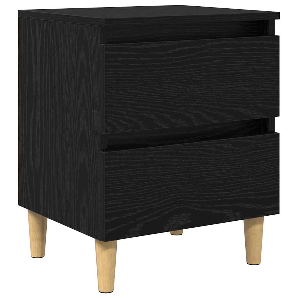Bed Cabinet Black Oak 40 x 35 x 50 cm Engineered Wood