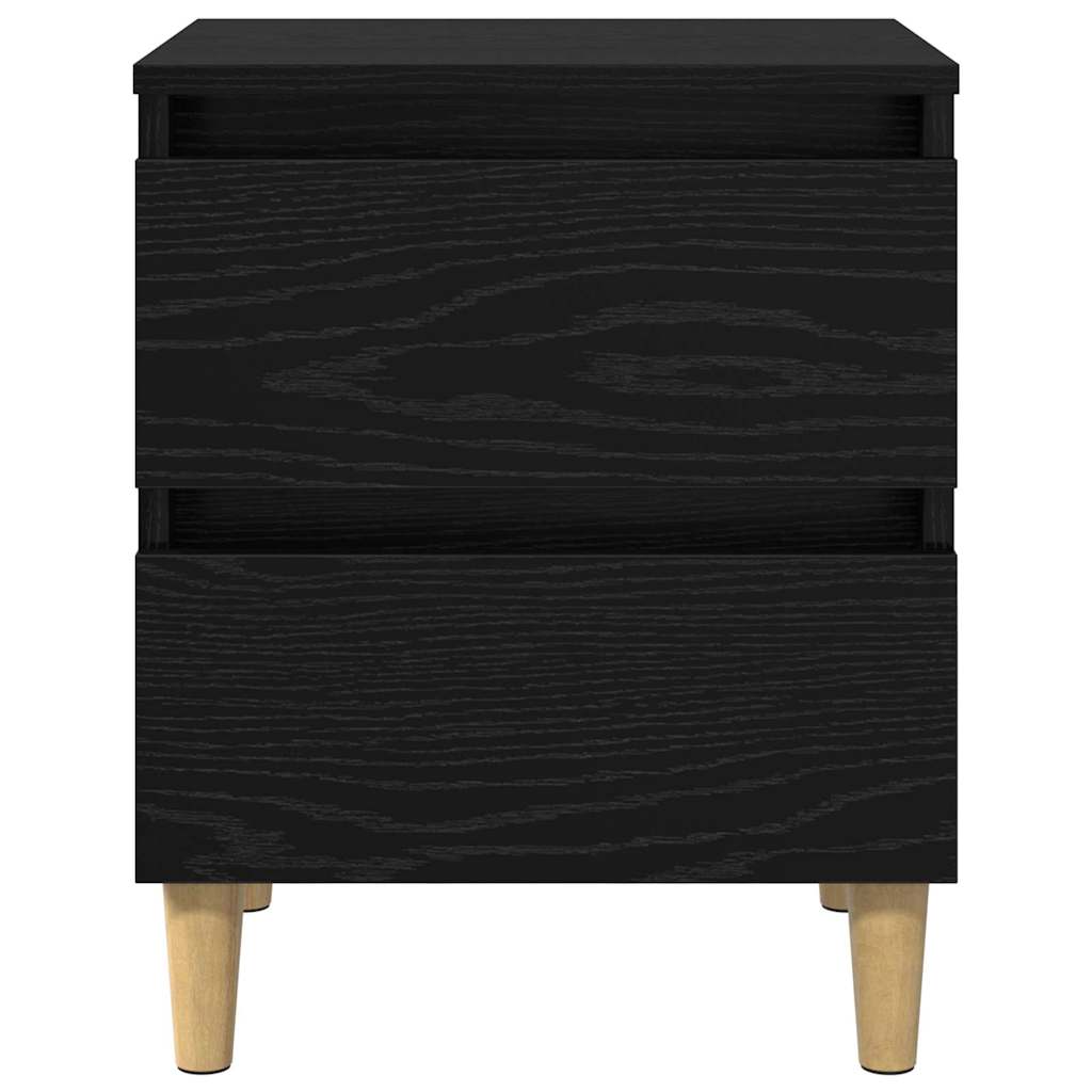 Bed Cabinet Black Oak 40 x 35 x 50 cm Engineered Wood