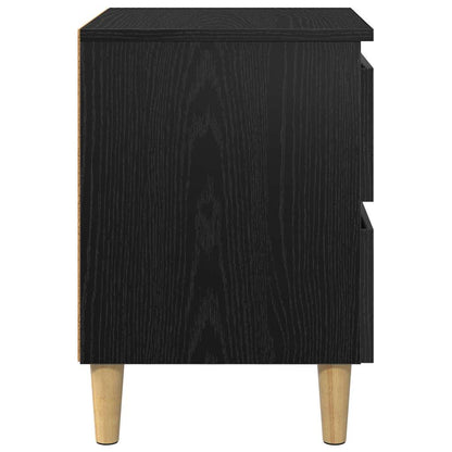 Bed Cabinet Black Oak 40 x 35 x 50 cm Engineered Wood