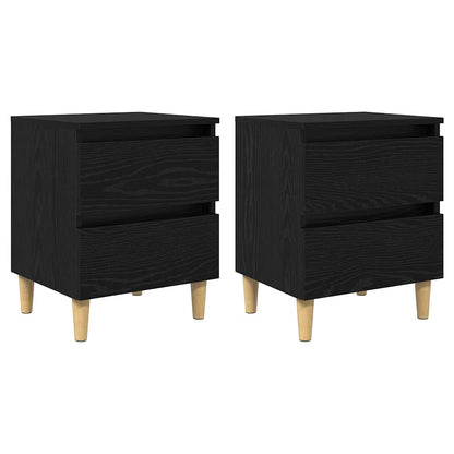 Bed Cabinets 2 pcs Black Oak 40 x 35 x 50 cm Engineered Wood