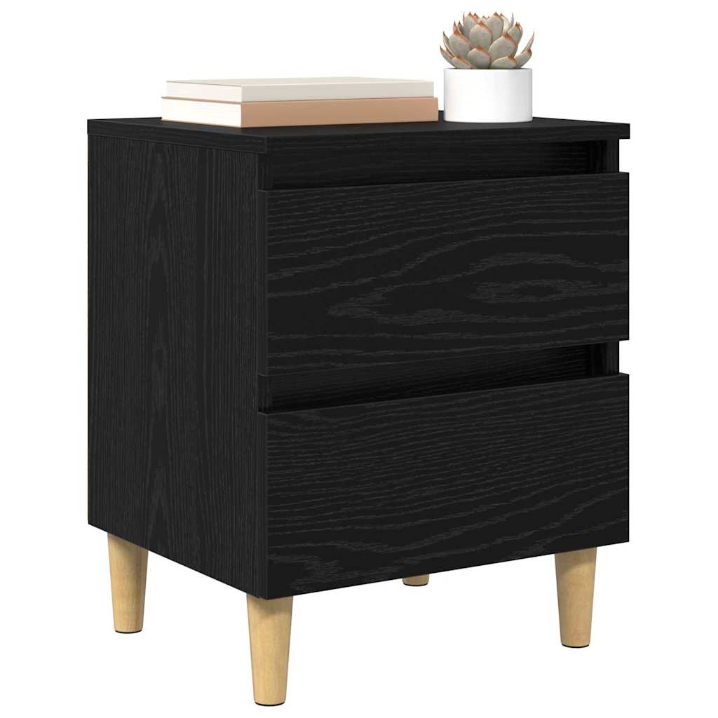 Bed Cabinets 2 pcs Black Oak 40 x 35 x 50 cm Engineered Wood