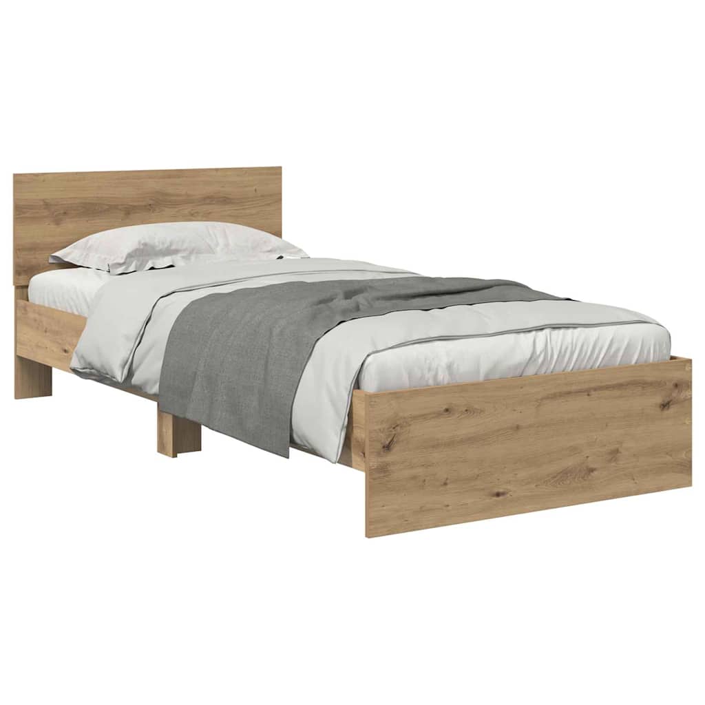 Bed Frame Artisan Oak 100 x 200 cm Engineered Wood