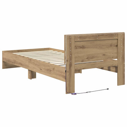 Bed Frame Artisan Oak 90 x 200 cm Engineered Wood