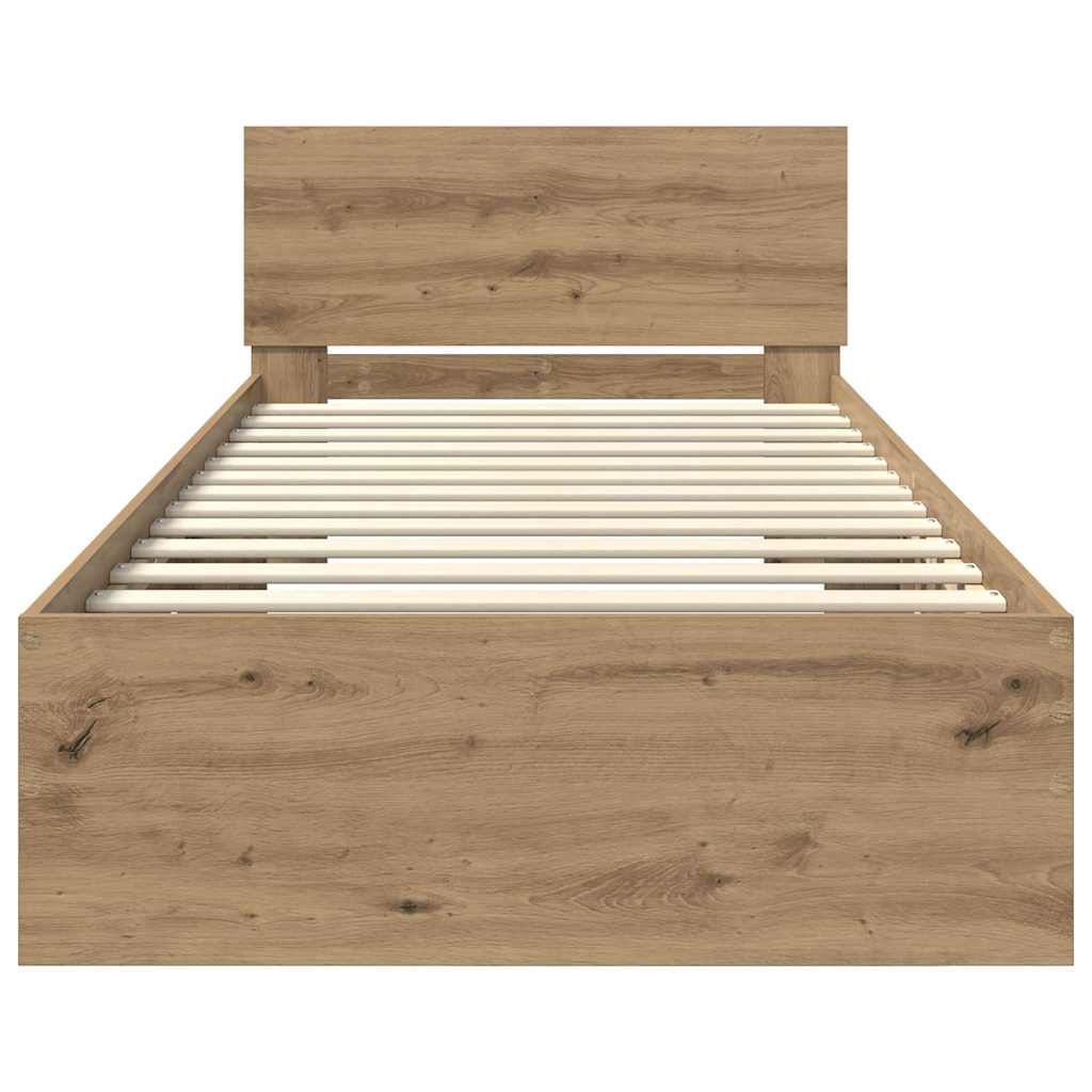 Bed Frame Artisan Oak 90 x 200 cm Engineered Wood