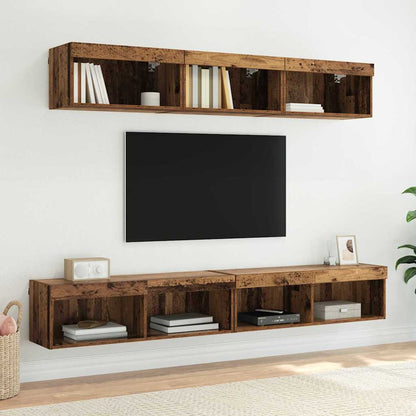 TV Cabinet Set Old Wood 100 x 30 x 30 cm Engineered Wood