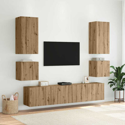 TV Wall Cabinet Artisan Oak 100 x 35 x 41 cm Engineered Wood